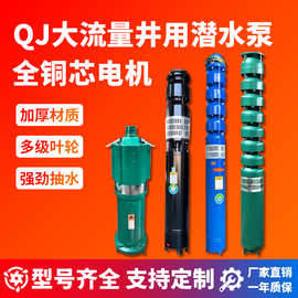 大流量井用潜水泵QJ抽水泵清水泵大功率菜地浇菜电机驱动深井泵