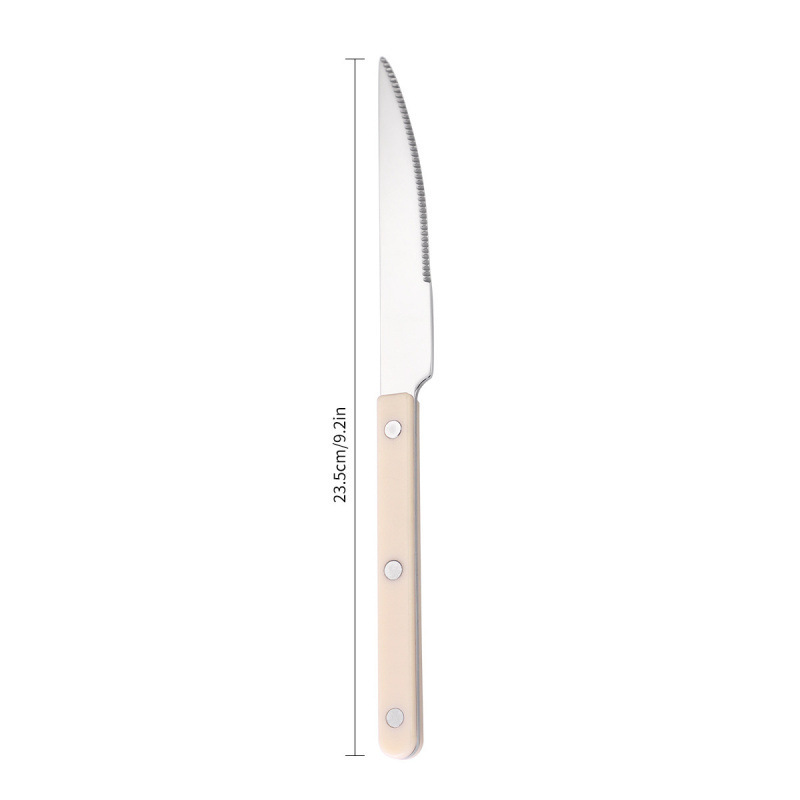 Bistec de acero inoxidable 304, cuchillo y tenedor, imitación de grano de madera, mango de tres clavos, vajilla, cuchillo, tenedor y cuchara de comida occidental, juego de cuchara de postre de alta calidad