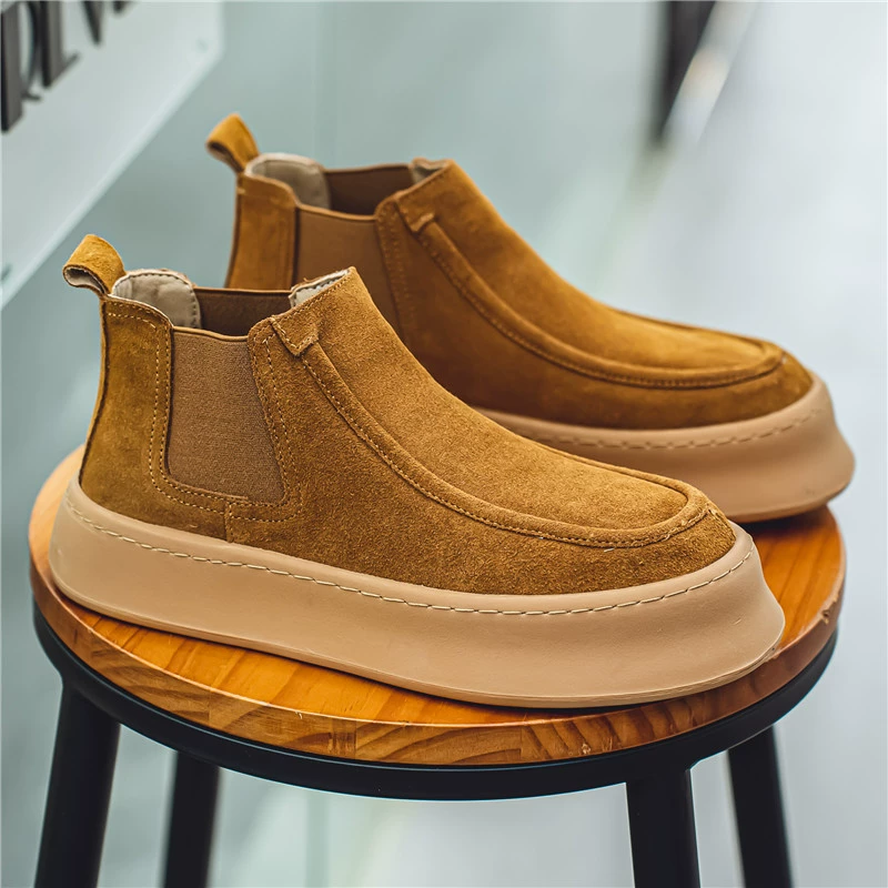 Обувь Мужская осенняя гонконгская обувь высокого уровня с толстой подошвы ретро повседневная повседневная обувь на открытом воздухе