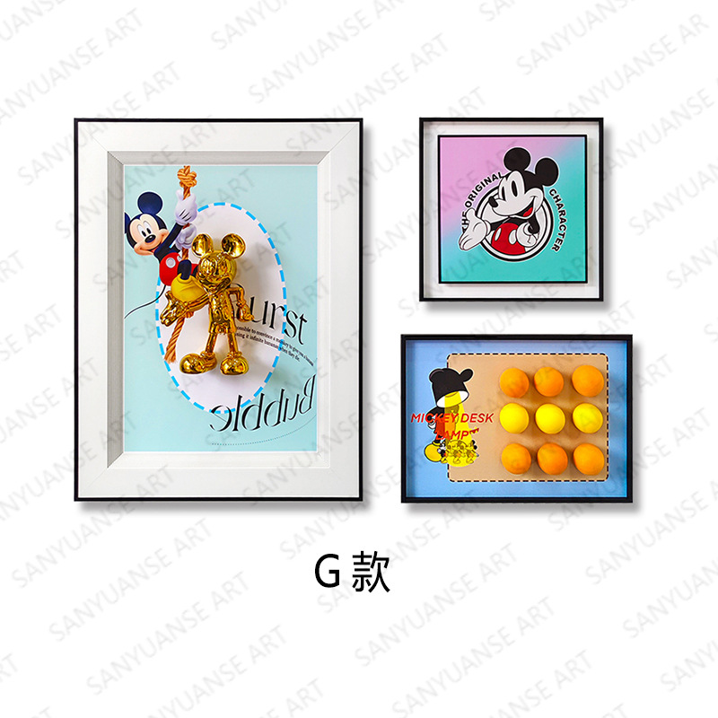 Pintura física tridimensional niño niña habitación pintura colgante dibujos animados Mickey Minnie pintura decorativa habitación infantil pintura creativa
