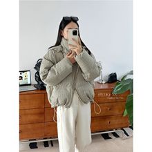 洋气时髦！新国标90白鸭绒韩版格子宽松显瘦面包服羽绒服外套女冬
