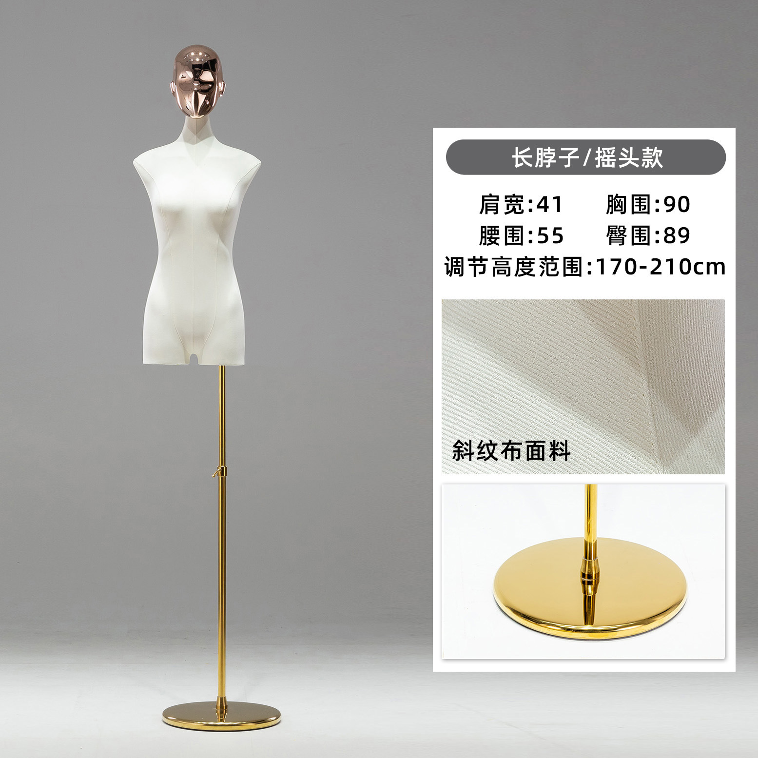 Maniquí Femenino de Busto con Clavícula de Plástico para Tiendas de Ropa y Escaparates image 22