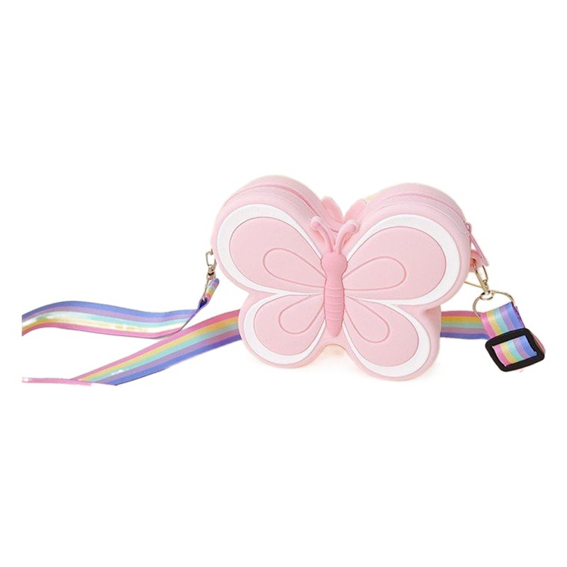 Bolso bandolera para niños mariposa explosiva monedero de silicona para estudiantes bolso de almacenamiento de un solo hombro de abeja linda bolso de billetera para mujer