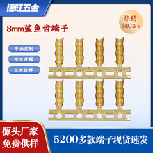 现货批发锯齿8mm鲨鱼齿6mm带齿鳄鱼齿横带连续 U型铜包线端子