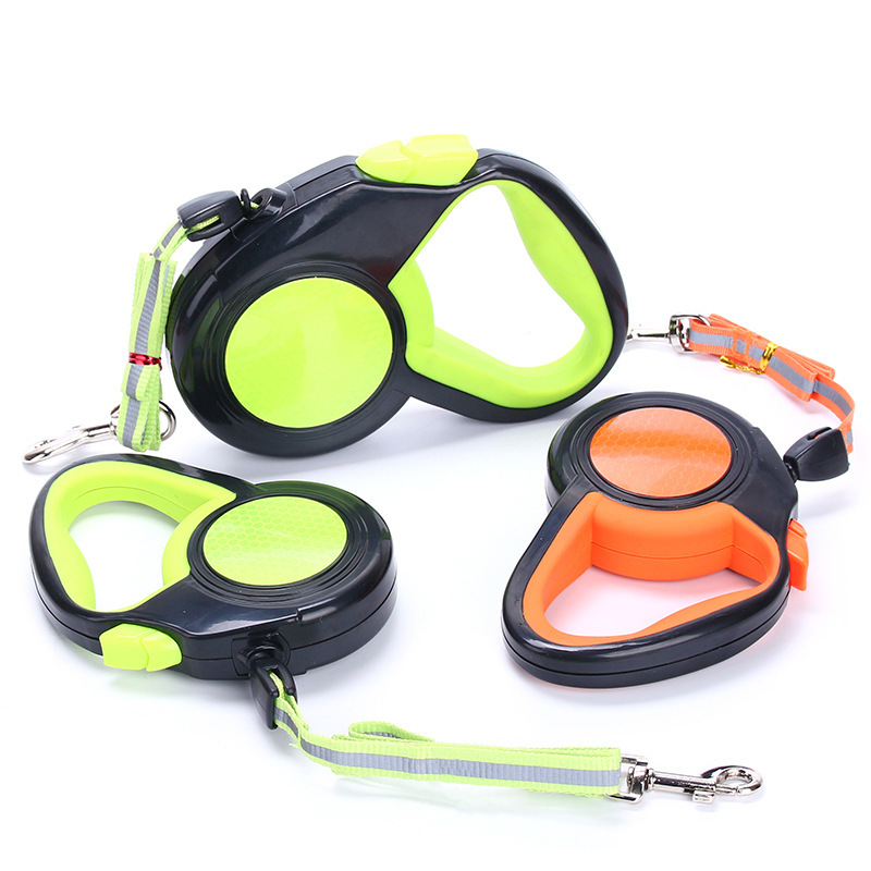 Cuerda de tracción para perros de alta gama, cuerda reflectante telescópica automática, pegatina reflectante, cuerda para pasear perros reforzada de 3 metros 5 metros, venta directa de fábrica