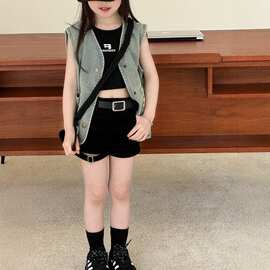 2026新款女童牛仔马甲背心夏季薄款外穿洋气无袖韩系时髦儿童夏装