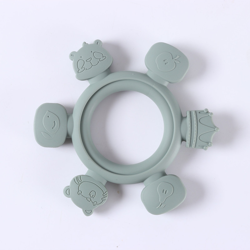 赤ちゃんのシリコンゴムの子供の歯磨き器の赤ちゃんの手は動物をつかんでおもちゃの母子用品のシリコンを噛みます。|undefined