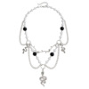 Small design accessory, pendant with tassels heart-shaped, universal necklace, European style