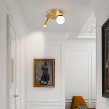 過道燈簡約現代走廊燈入戶玄關燈創意吸頂射燈衣帽間陽台燈具全銅