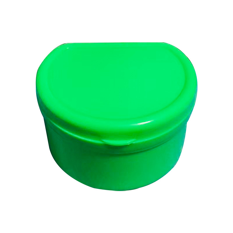 Impresión de almacenamiento de plástico, caja de almacenamiento de limpieza, dentadura postiza semicircular, caja de dentadura en forma de D con filtro, sello de doble capa de plástico image 12