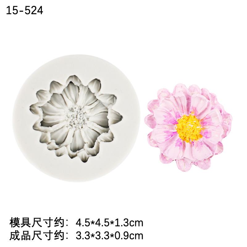 Xiangri Gui Daisy Molde de silicona Molde de pellizco de epoxi Tamaño de la flor Torta en forma de chocolate Decoración fondant