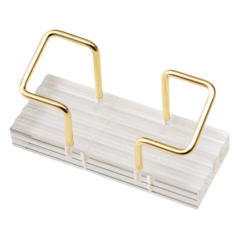 Amazon горячая Распродажа металлический держатель для визиток прозрачный акриловый Рабочий стол креативная визитная карточка Черный Орех полка для хранения оптом