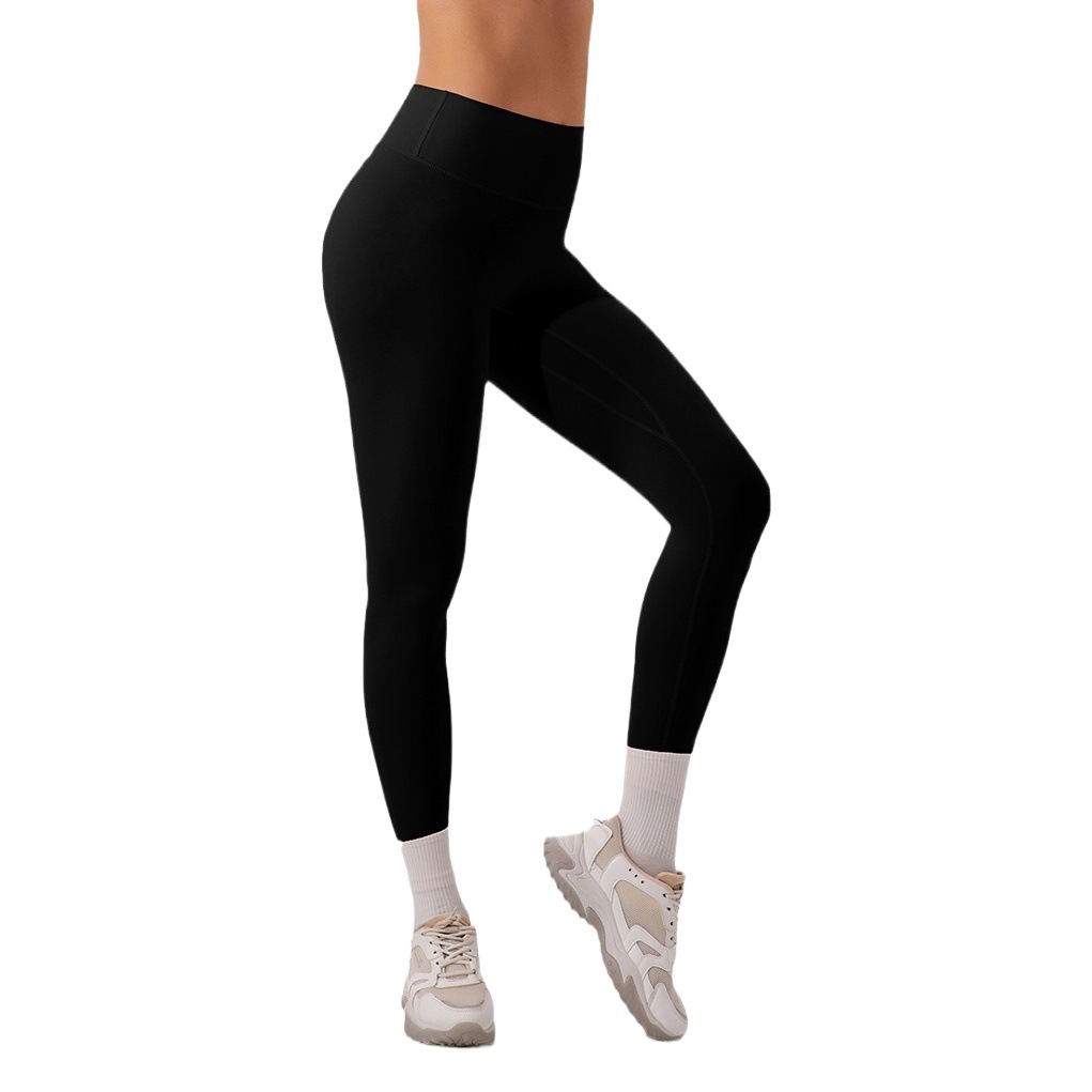 Nuevo traje de pantalones de yoga para mujer, pantalones de fitness de secado rápido transpirables desnudos, cintura alta, correr y levantar la cadera, deportes al aire libre