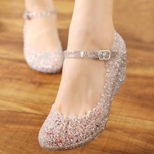 坡跟凉鞋广场舞镂空塑料鸟巢鞋夏季沙滩洞洞女鞋高跟平底时尚批发