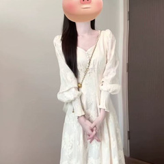 2025新中式国风刺绣设计感长袖连衣裙早秋新款优雅气质收腰长裙