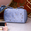 velvet starry sky Cosmetic Take it with you Portable Flannel clutch bag Dual zippers mobile phone Lipstick Storage bag Light extravagance