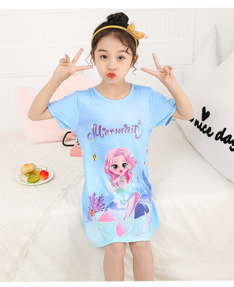 pajama sets cheap Kids Girls Princess Summer Night Dress Children Pajamas Sleeing Dress For Teens Girl Cartoon Mermaid Nightgowns Baby Sleepwear pajama sets cheap