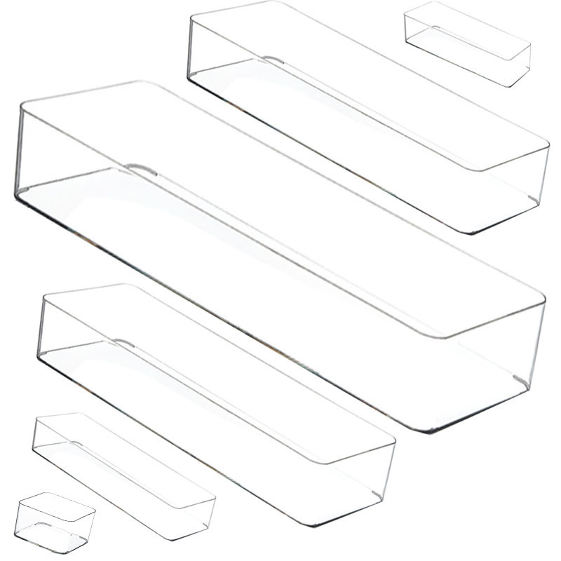 Desktop Storage Box Transparent Acrylic Narrow Long Rectangular Mirror Cabinet Cosmetic Stationery Pen Kitchen Chopsticks Box