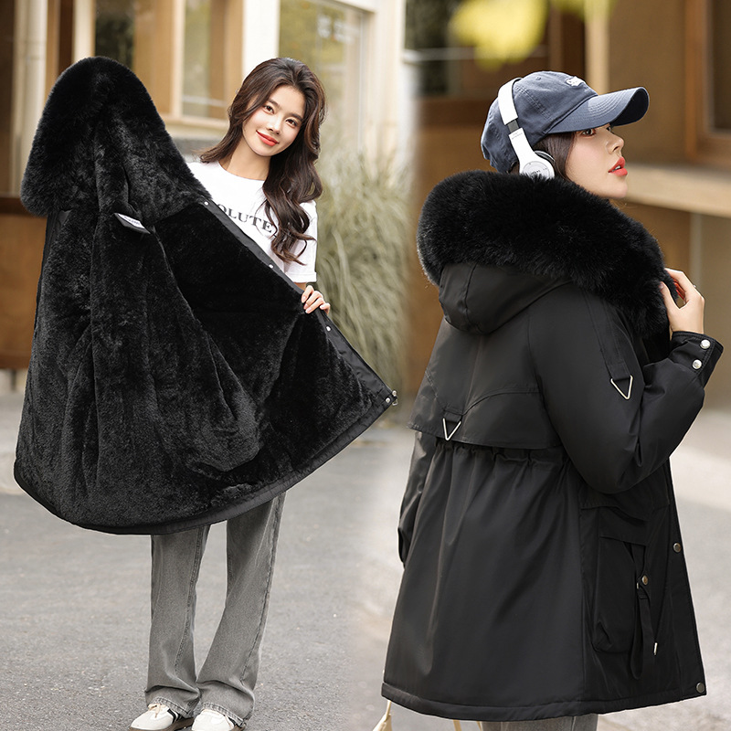 Algodón mujer 2024 invierno nueva moda cálida y gruesa chaqueta de algodón plumón mujer chaqueta de algodón larga mujer chaqueta de mujer