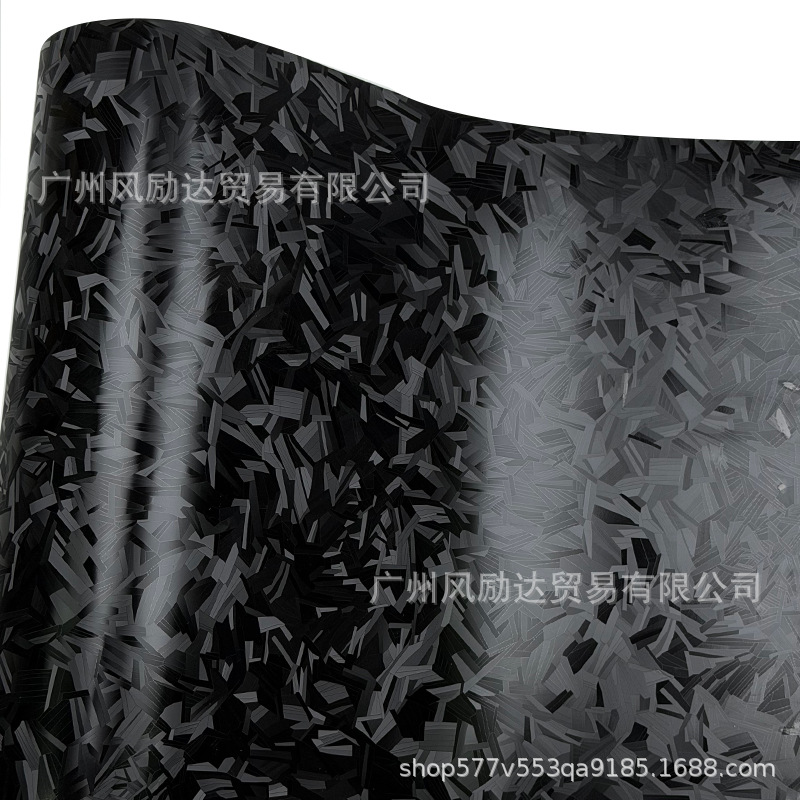 Cross-Border New Product Pet Light and Shadow Forged Carbon Fiber Matte Black Car Body Sticker Interior Rearview Mirror Color Changing Film