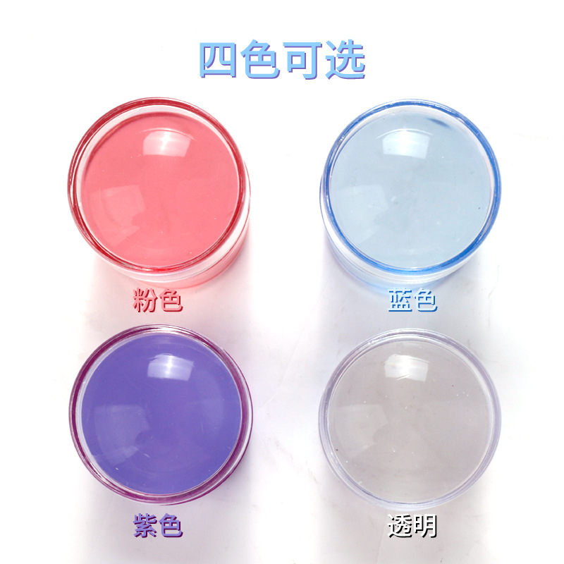 Manicuría transparente sello de silicona transparente cabeza de impresión 3.8cm con cubierta al por mayor DIY herramientas de impresión directas de fábrica