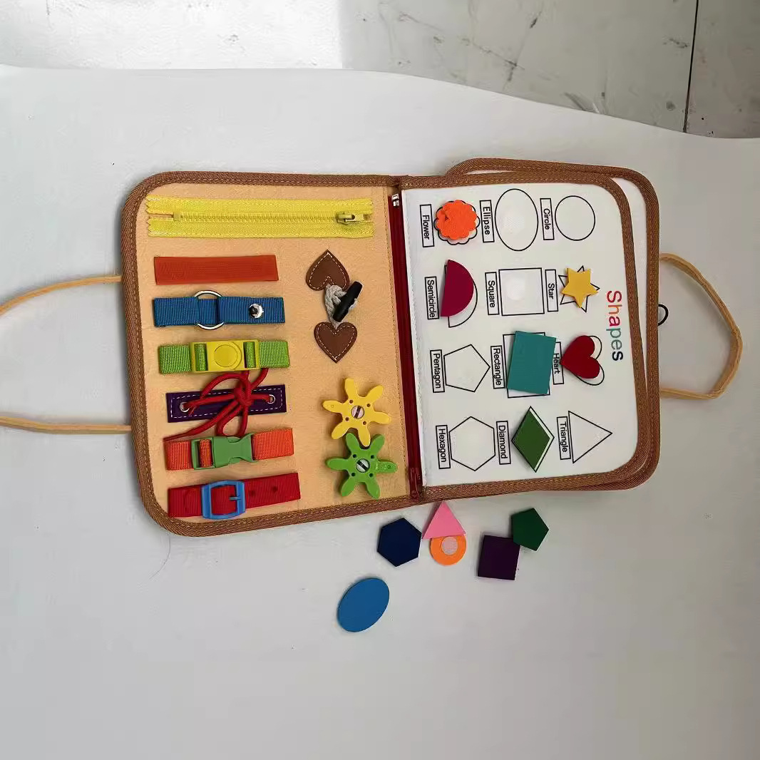 Bebé sentía tablero de aprendizaje de fieltro tablero ocupado kindergarten vestidor aprendizaje libro de texto Amazon libro de tela juguetes de educación temprana