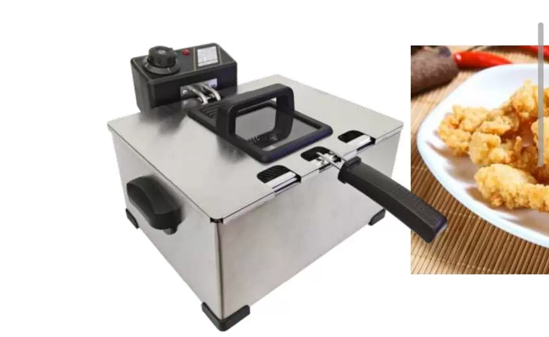 商用5L可视电炸炉锅温控款加厚不锈油炸小吃设备可做110V