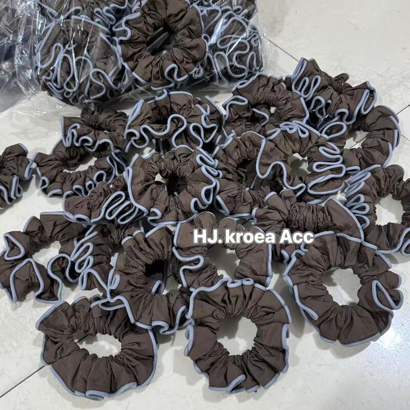 韩系高质感木耳边缎面小肠发圈高品质发量少布艺头圈扎马尾发饰女|undefined