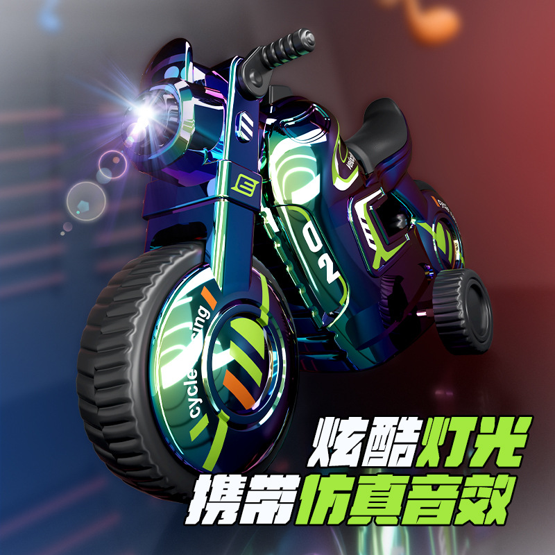 motocicleta infantil modelo de simulación de inercia locomotora juguetes luces y efectos de sonido juguetes deslizantes niños carro al por mayor