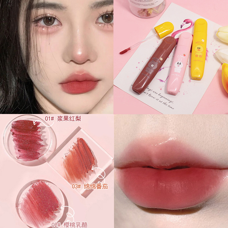 PEIEN adora el color de agua esmalte labial seda esmalte de seda brillante color duradero natural maquillaje brillo labial cosméticos transfronterizos
