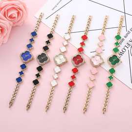 外贸时尚女士手表四叶草镶钻ins风气质小表盘手链表 不是图片盒