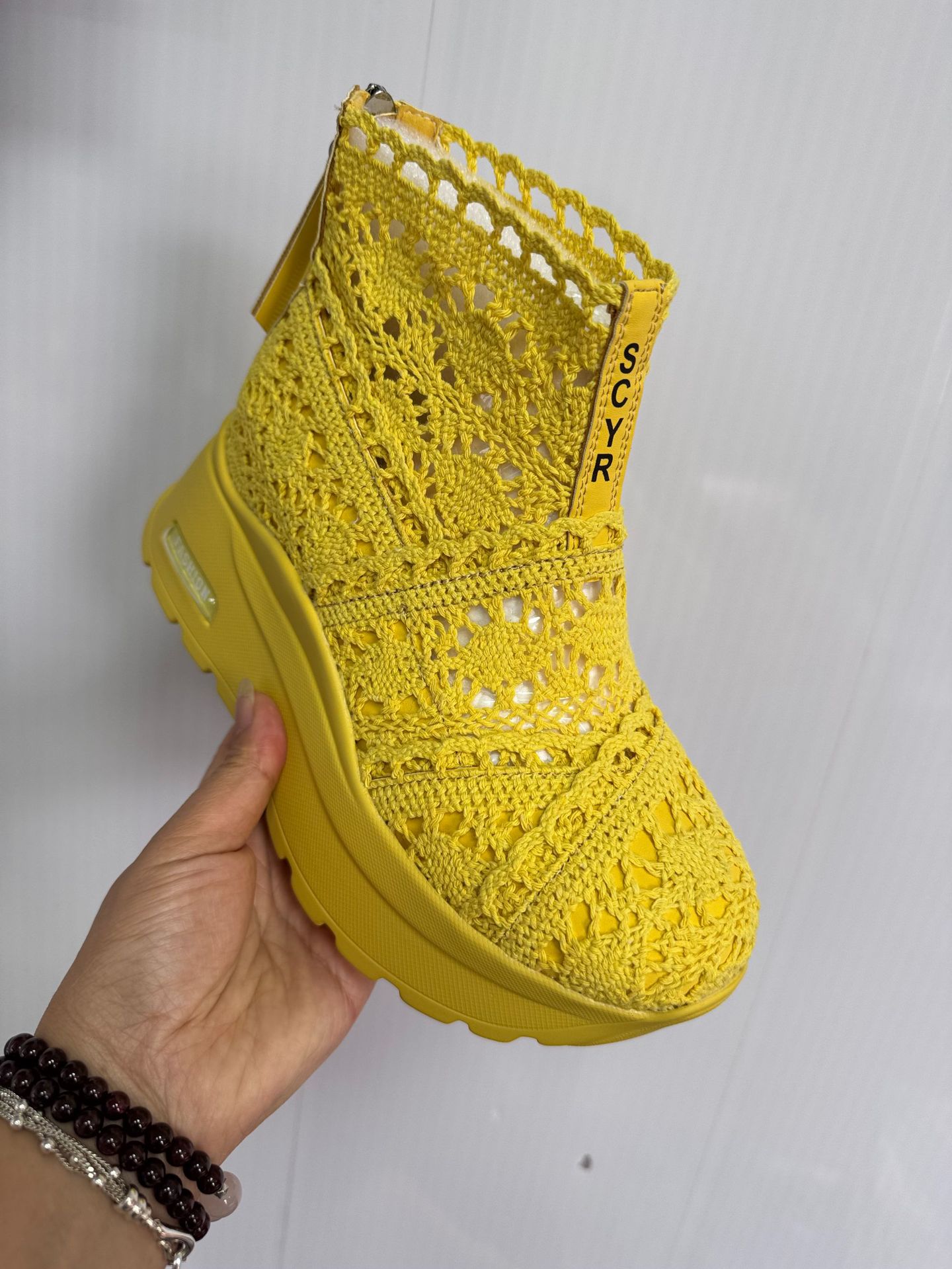 Giày sneaker nữ đế dày lưới ren hở mũi phong cách thể thao thời trang — Be 5067, Vang 5067, Den 5067 chi tiết 24