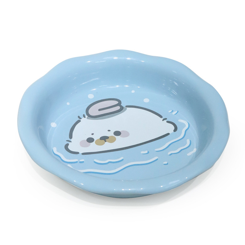 Lavabo de cerámica para gatos, cuenco para gatos, serie animal, cuenco para gatos de gran calibre, barbilla anti-negra, utensilios para comer para mascotas, agua potable para gatos, antideslizante