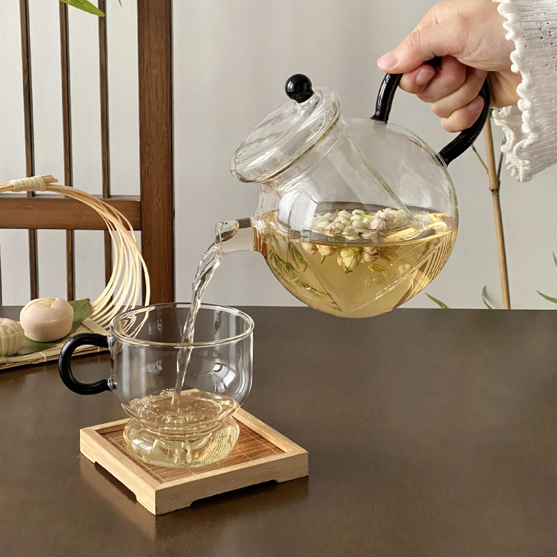 批发中式花茶壶套装水杯午茶功夫茶茶具茶馆玻璃杯子圆润凉水壶|undefined