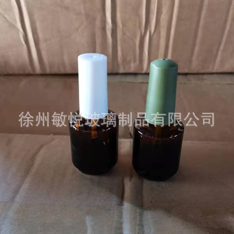现货15ml茶色甲油胶玻璃瓶 底胶封层分装空瓶 黑色 指甲油瓶|undefined