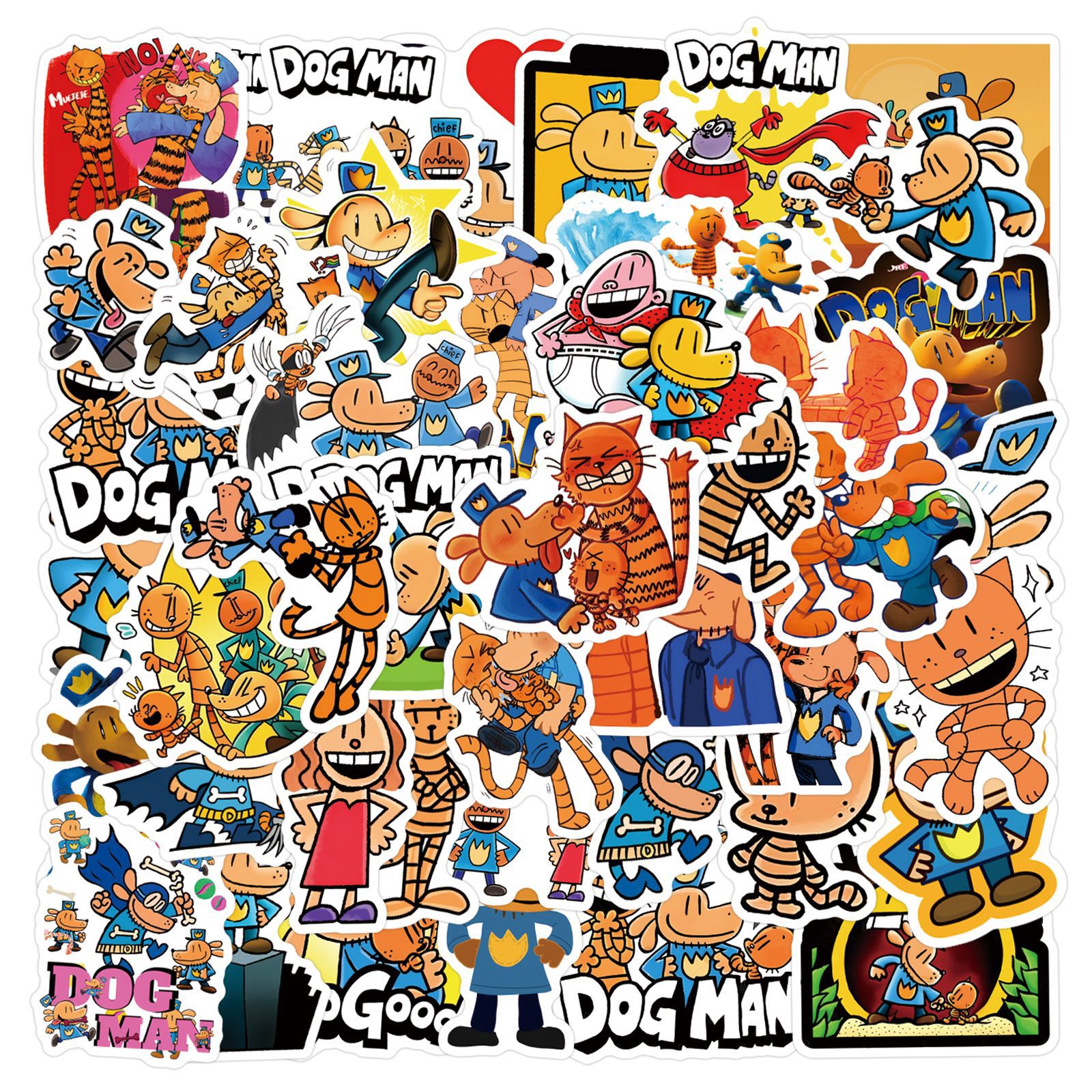 55 Cartoon Dog Man Detective Dog Stickers Decorative Handbook Stationery Water Cup Computer Waterproof Stickers