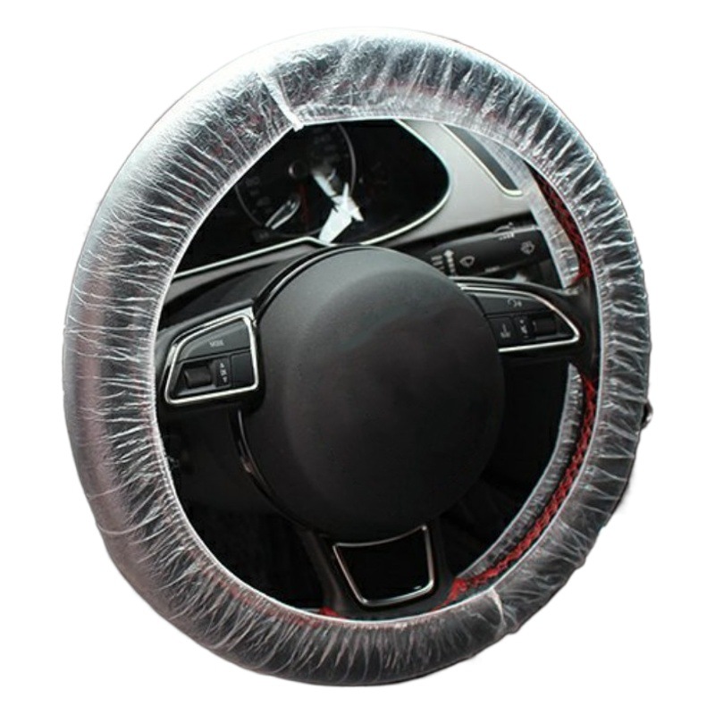 Car repair and maintenance disposable steering wheel cover auto repair 4S shop anti-dirty plastic cover dust cover handle crazy grab