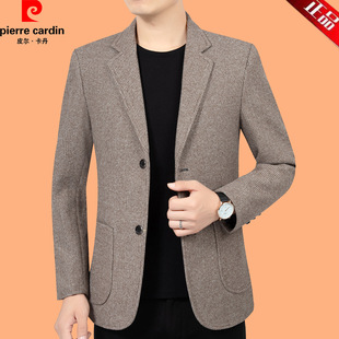 genuine goods Pierre Cardin Casual Suit Men's Autumn and Winter New Top Middle-aged Men's Suit Slim-fit Jacket Dad's Suit