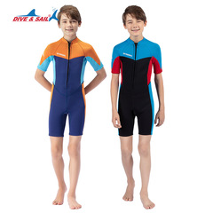 DIVE&SAIL Kids 2.5MM Front Zip Insulated Wetsuit for Big Kids - Warm Dive and Surf Suit