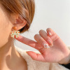 Silver needle with bow, fashionable design advanced demi-season universal earrings, silver 925 sample, high-quality style