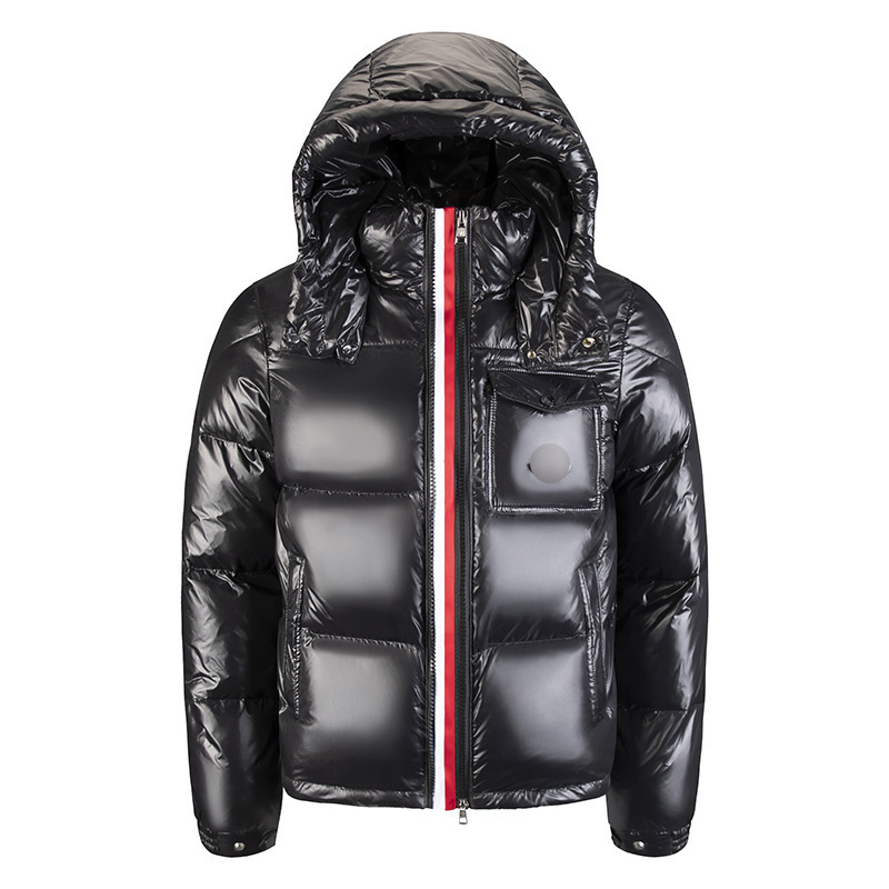 Foreign Trade Cross-Border Short Cold-Proof Clothing Glossy No-Wash Rainbow Strip Cold-Proof Minus 20 Warm Cotton Clothing Men's Jacket