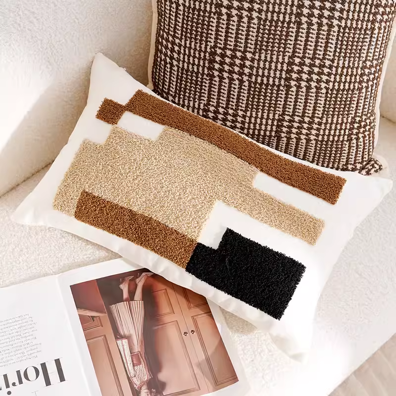 Rectangular, with embroidery, three colors, 30x
