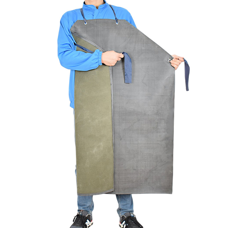 橡膠防水圍裙工業加大耐油耐強酸堿圍腰加厚耐磨帆布石材工作圍兜