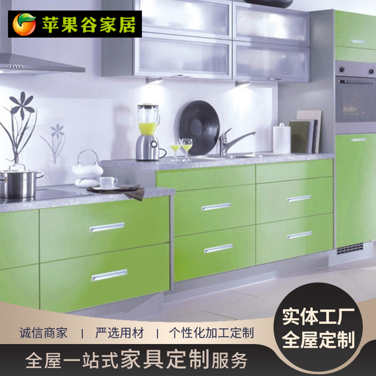 工厂中山现代简约实木家具UV高光石英石橱柜工程配套家居厂家批发
