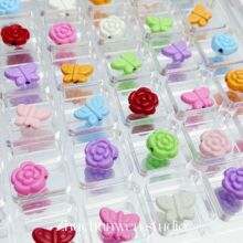 彩色花朵多巴胺蝴蝶玫瑰合金喷漆手工diy手链手机链串珠材料配件