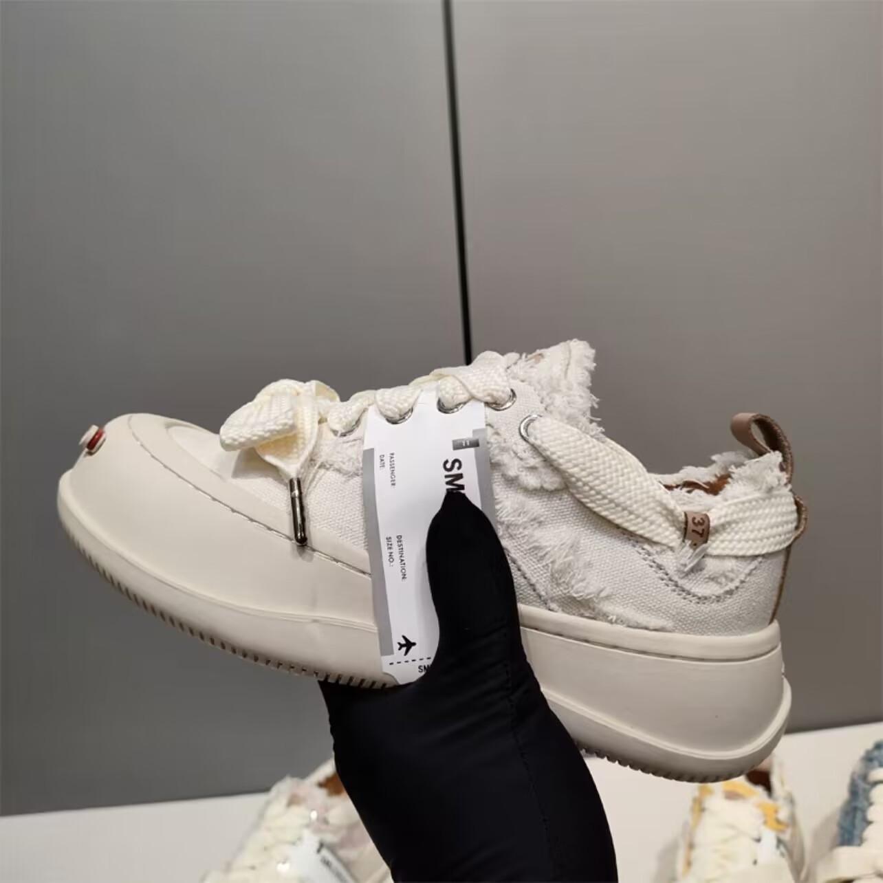 Open mouthed big head shoes for women 2023 casual thick soled canvas shoes all match couple beggar shoes_voghion.com