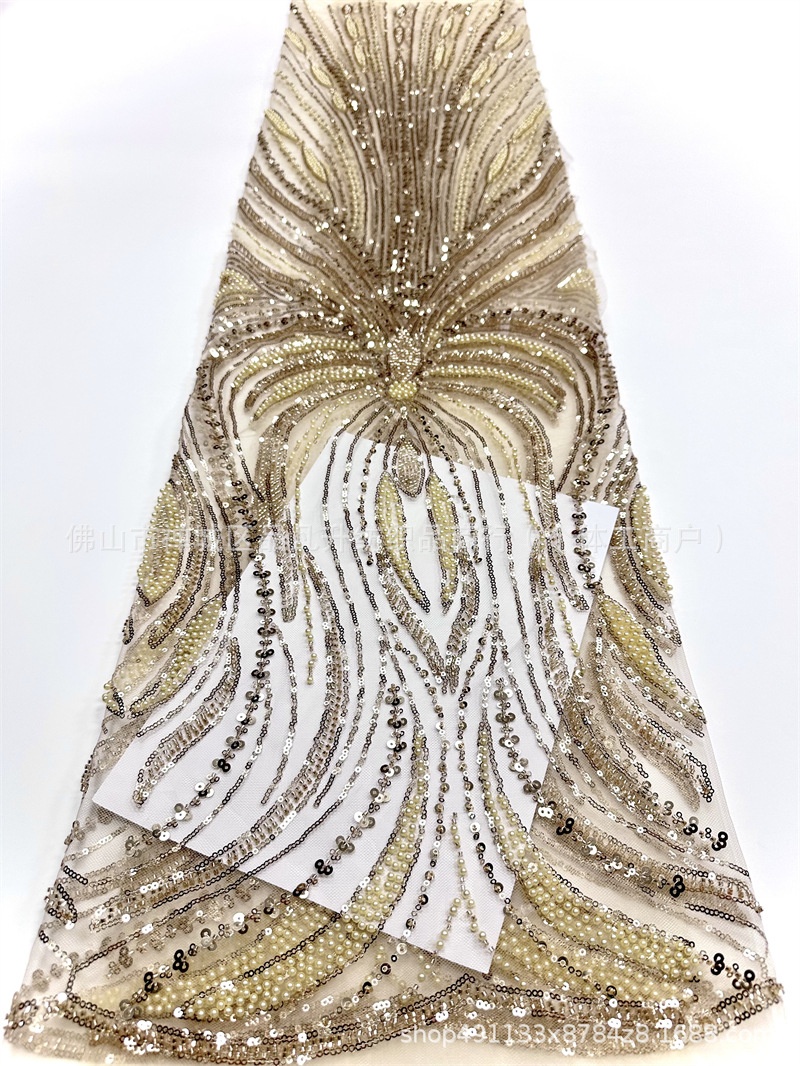 Moda Gaoding Suzhou fabricantes de ropa de moda al por mayor transfronterizos puntos de cuentas de lenteja tela de encaje image 9