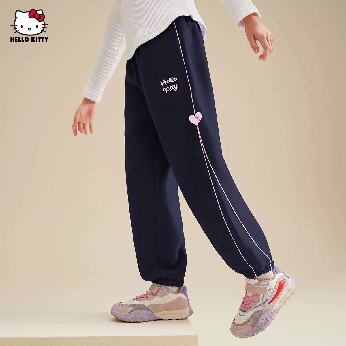 HelloKitty儿童裤子女童2025新款春季宝宝中大童外穿卫裤运动裤