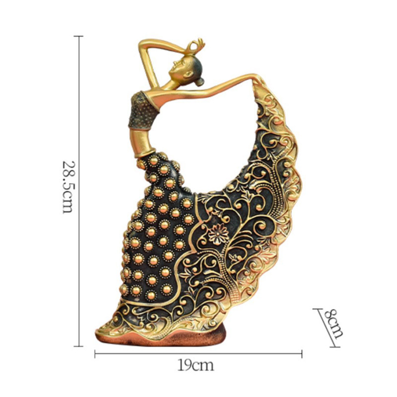 Creative Retro Peacock Dancer Artwork Desktop Decoration Simple Light Luxury Nordic Desk Indian Dancer Decoration