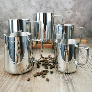 304 stainless steel pointed mouth Flower Cup 350ml thick flower cylinder milk coffee cup inside and outside scale Coffee Milk Cup
